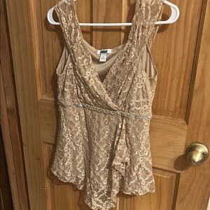 Dress Barn Lace Blouse in Creamy Beige